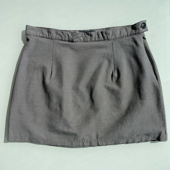 Skirt with black & white houndstooth pattern - Picture 1 of 4